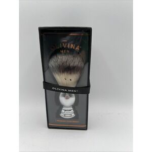 NEW Olivina Men Premium Chrome Shave Brush Shaveware Pure Badger Hair NIB